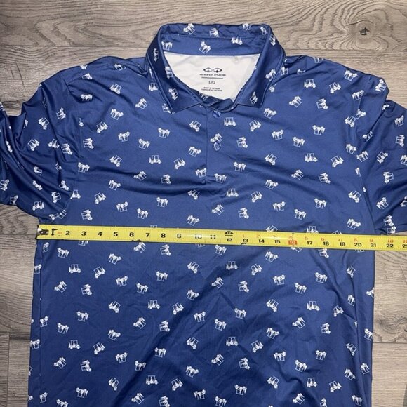 Snake Eyes Polo Shirt Performance Golf Wicking Golf Cart Print Mens Size L - Picture 6 of 6